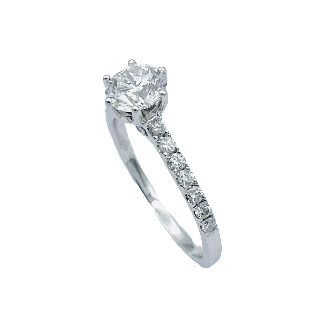 Solitaire Or gris 18k  Diamant de 0,80 Ct  F-VS2 (GIA)  