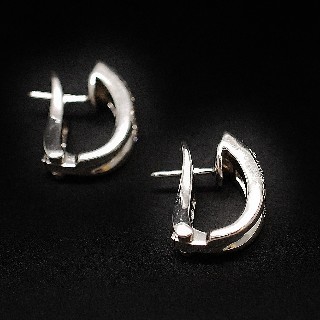 Boucles d'oreilles Diamants 0.80 Cts G-VS en Or Gris 18k Boucles d'oreilles Diamants 0.80 Cts G-VS en Or Gris 18k