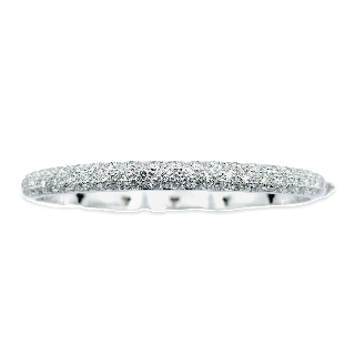 Bracelet Jonc rigide en Or gris 18k avec 3,0 carats de Diamants Brillants G-VS
