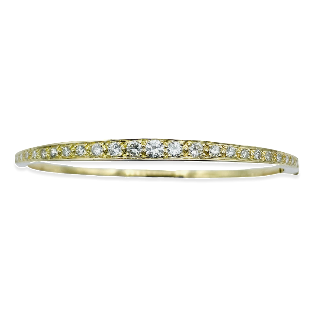 Bracelet Jonc Ouvrant Or Jaune 18 Carats - Décor Rinceaux - Occasion Réf MP2652