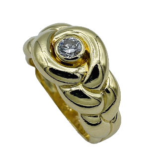 Bague Van Cleef & Arpels Vintage en Or jaune 18k Diamant vers 1980. Taille 50-51