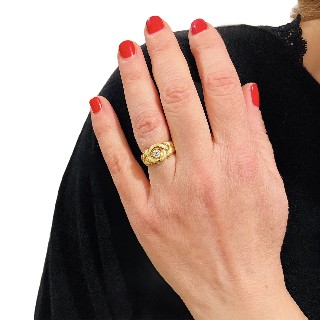 Bague Van Cleef & Arpels Vintage en Or jaune 18k Diamant vers 1980. Taille 50-51