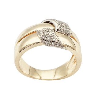 Bague en Or Jaune 18 k avec 0.20 Ct de Diamants brillants.Taille 50