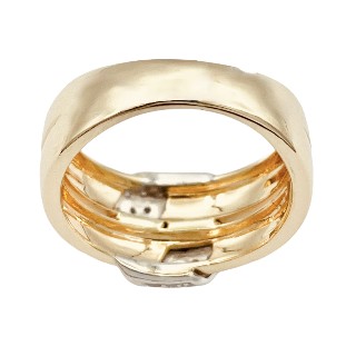 Bague en Or Jaune 18 k avec 0.20 Ct de Diamants brillants.Taille 50