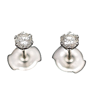 Puces d'oreilles Diamants 2 x 0.27 Cts Qualité G-VS en Or Gris 18k 