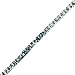 Bracelet ligne en Or gris 18k avec 3,0 carat de Diamants Baguettes G-VS. 18 cm