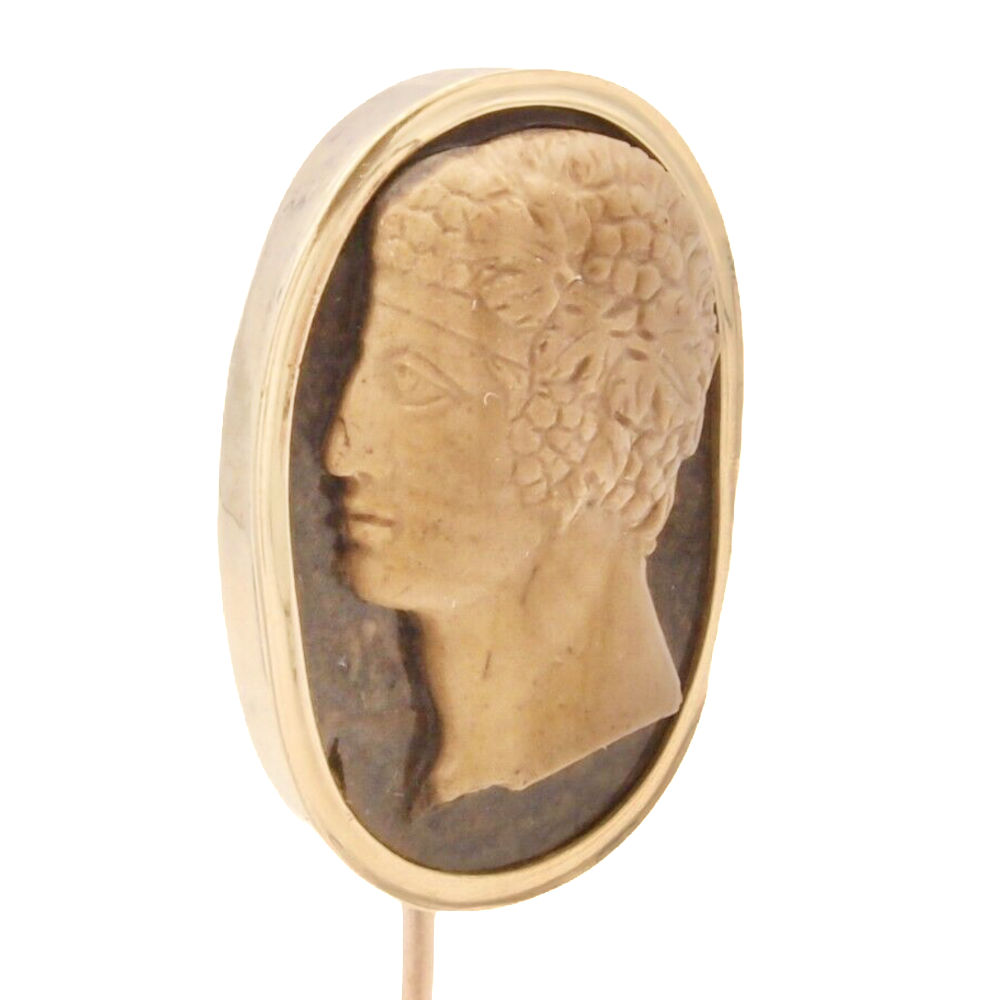 Épingle à Cravate En Or Massif 18 Carats Avec Camée - Broche Début XXe Siècle - France
