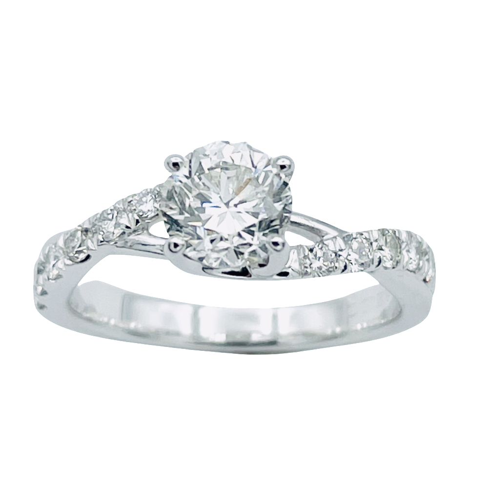 Solitaire en or gris 18k avec Diamant de 0,75 Ct .G/SI2 .Certificat HRD. Solitaire en or gris 18k avec Diamant de 0,75 Ct .G/SI2 .Certificat HRD.