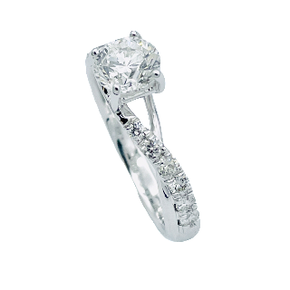 Solitaire en or gris 18k avec Diamant de 0,75 Ct .G/SI2 .Certificat HRD. Solitaire en or gris 18k avec Diamant de 0,75 Ct .G/SI2 .Certificat HRD.