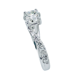 Solitaire en or gris 18k avec Diamant de 0,75 Ct .G/SI2 .Certificat HRD. Solitaire en or gris 18k avec Diamant de 0,75 Ct .G/SI2 .Certificat HRD.
