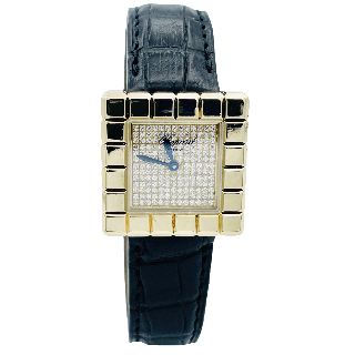 Montre Chopard Or jaune 18k Ice Cube Dame vers 2015 Cadran full Diamants Quartz