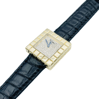 Montre Chopard Or jaune 18k Ice Cube Dame vers 2015 Cadran full Diamants Quartz