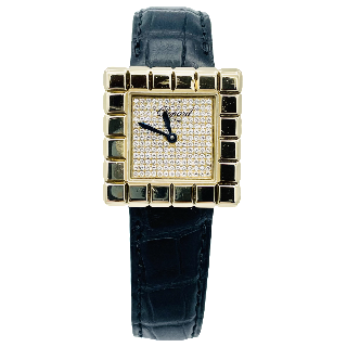 Montre Chopard Or jaune 18k Ice Cube Dame vers 2015 Cadran full Diamants Quartz