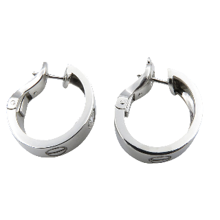 Boucles d'oreilles Cartier Love 2 Diamants en or gris 18k  vers 2015.