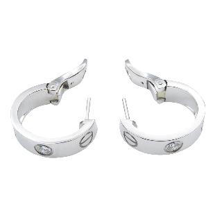 Boucles d'oreilles Cartier Love 2 Diamants en or gris 18k  vers 2015.