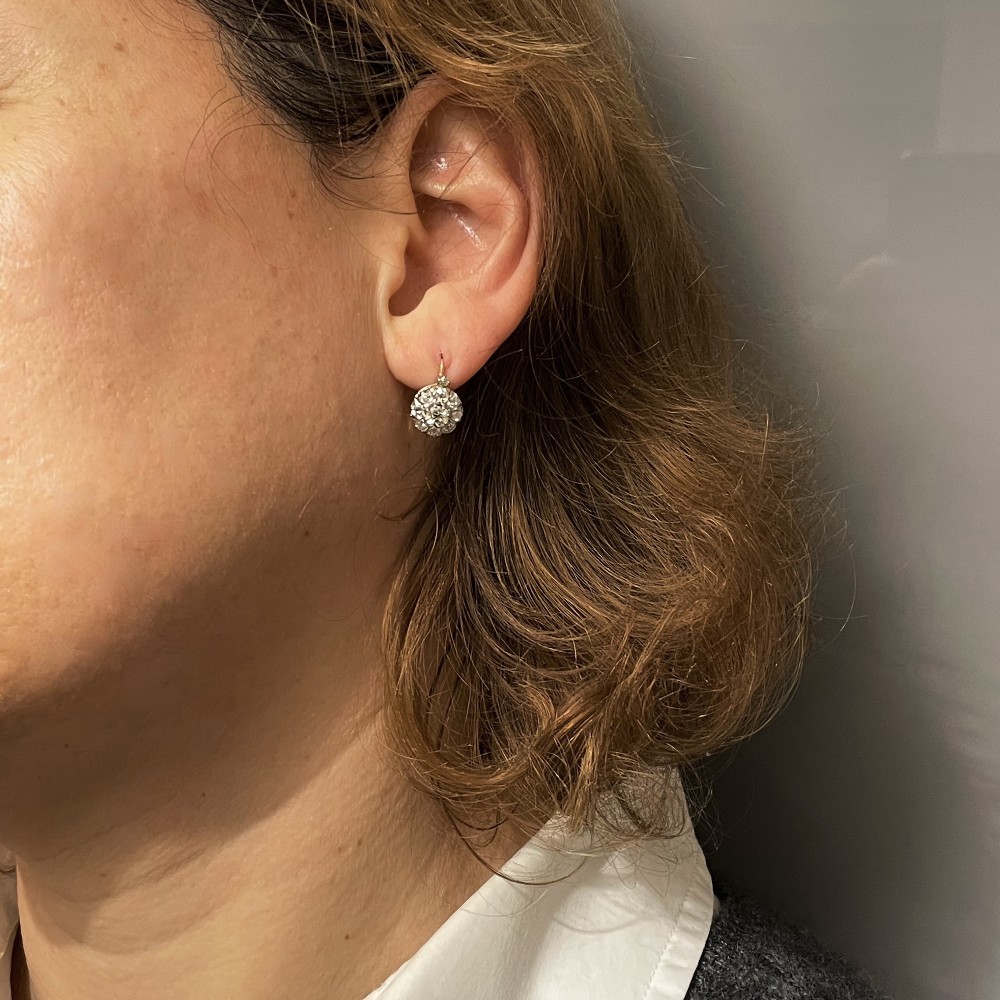 Boucles D'oreilles Femme Dormeuses Bronze - Clé Et Coeur Cadenas Asymétrique