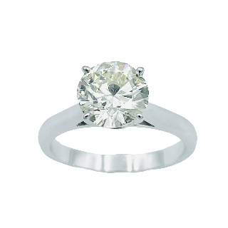 Solitaire en or gris 18k avec Diamant de 2,01 Ct L-VVS2 (HRD)  Taille 55