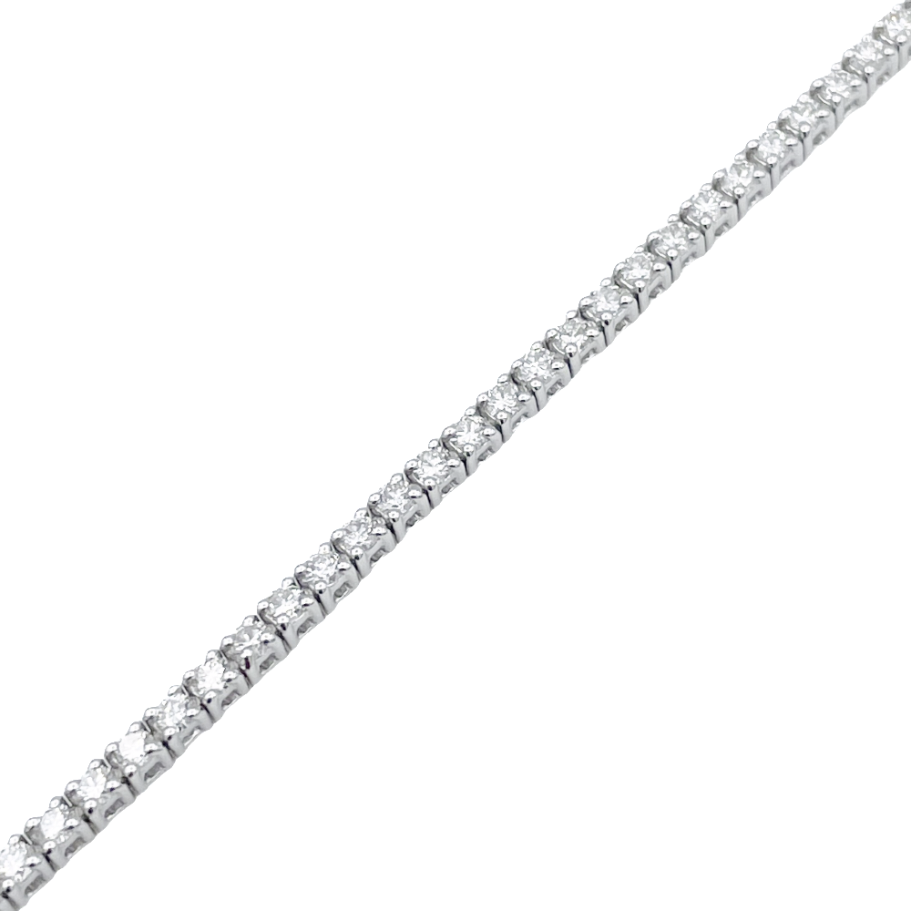 Bracelet ligne en or gris 18k avec 1.38 Cts de Diamants brillants. G-VS