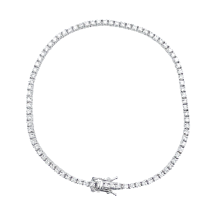 Bracelet ligne en or gris 18k avec 1.38 Cts de Diamants brillants. G-VS