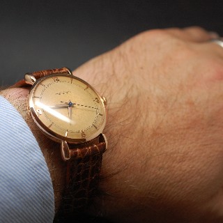 Montre Jaeger LeCoultre Vintage Ronde Or rose 18k mécanique Vers 1950.