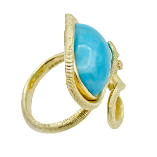 Bague OLE IYNGGAARD "Serpent Turquoise et Diamants,Taille 51, Prix neuf : 5360€