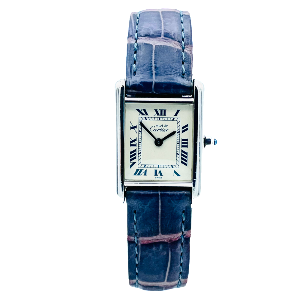 Montre Cartier Must Tank en Argent Dame vers 1995. Quartz . Réf : 666001.