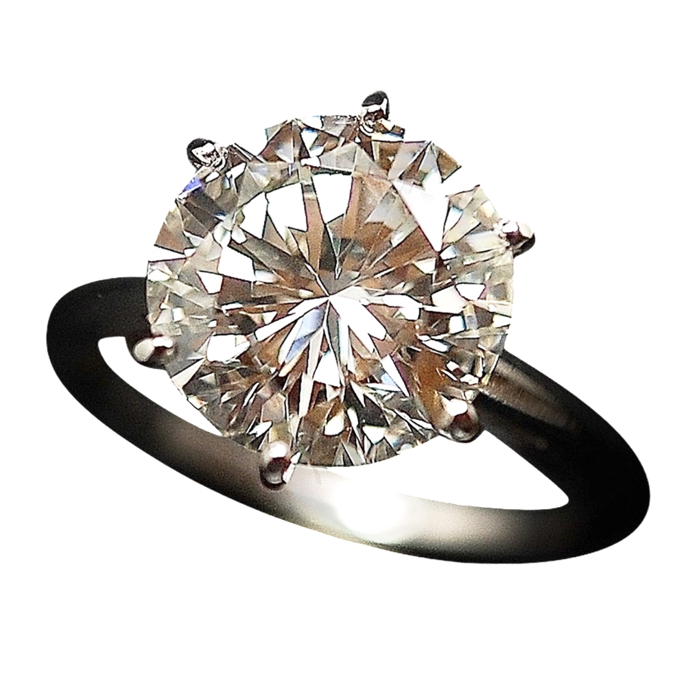 Solitaire en or 18k Diamant brillant de 4,54 Cts I-VS2 .
