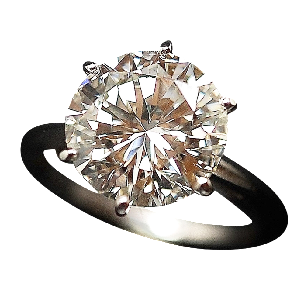 Solitaire en or 18k Diamant brillant de 4,54 Cts I-VS2 . Solitaire en or 18k Diamant brillant de 4,54 Cts I-VS2 .
