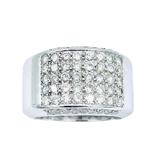 Bague Or Gris 18k massif avec 2,0 carats de Diamants G-VS. Taille 58