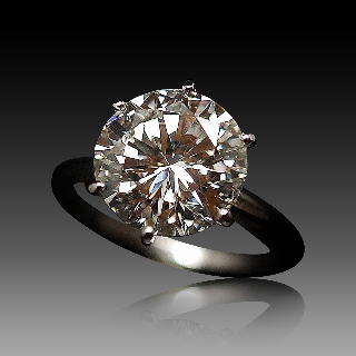 Solitaire en or 18k Diamant brillant de 4,54 Cts I-VS2 .