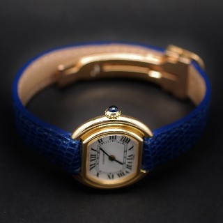 Montre Cartier Dame "Ellipse" Or Jaune 18k Vers 1990 Mécanique  