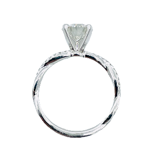 Solitaire en Platine avec Diamant Brillant de 1,20 Ct H-VVS2 .Certificat GIA