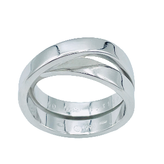 Bague Cartier Or gris 18k massif "Paris Nouvelle Vague" de 1999 .Taille 60.