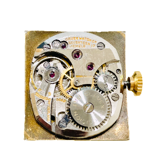 Montre Gruen Curvex Vintage vers 1940 en Or jaune 18 Cts , mécanique.