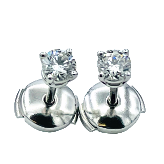Puces d'oreilles Tiffany & Co en Platine avec 2 Diamants Brillants de 0,20 Cts Puces d'oreilles Tiffany & Co en Platine avec 2 Diamants Brillants de 0,20 Cts