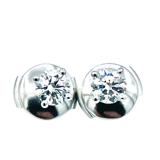 Puces d'oreilles Tiffany & Co en Platine avec 2 Diamants Brillants de 0,20 Cts