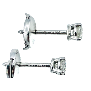 Puces d'oreilles Tiffany & Co en Platine avec 2 Diamants Brillants de 0,20 Cts