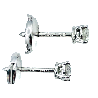 Puces d'oreilles Tiffany & Co en Platine avec 2 Diamants Brillants de 0,20 Cts Puces d'oreilles Tiffany & Co en Platine avec 2 Diamants Brillants de 0,20 Cts