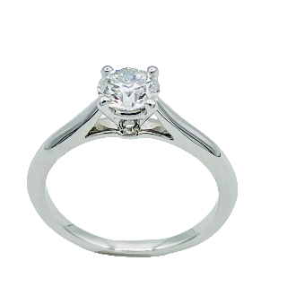 Solitaire Cartier 1895 Platine Diamant brillant de 0.60 Cts.G /VS2. (GIA)