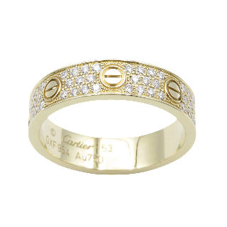 Bague Cartier Love Or jaune 18K et Pavé Diamants de 2019 Taille 53. Bague Cartier Love Or jaune 18K et Pavé Diamants de 2019 Taille 53.
