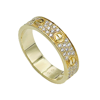 Bague Cartier Love Or jaune 18K et Pavé Diamants de 2019  Taille 53.