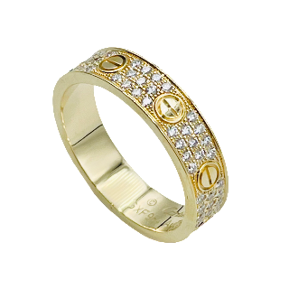 Bague Cartier Love Or jaune 18K et Pavé Diamants de 2019 Taille 53. Bague Cartier Love Or jaune 18K et Pavé Diamants de 2019 Taille 53.