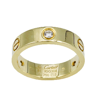 Bague Cartier Love Or jaune 18K et trois Diamants de 2019  Taille 61.