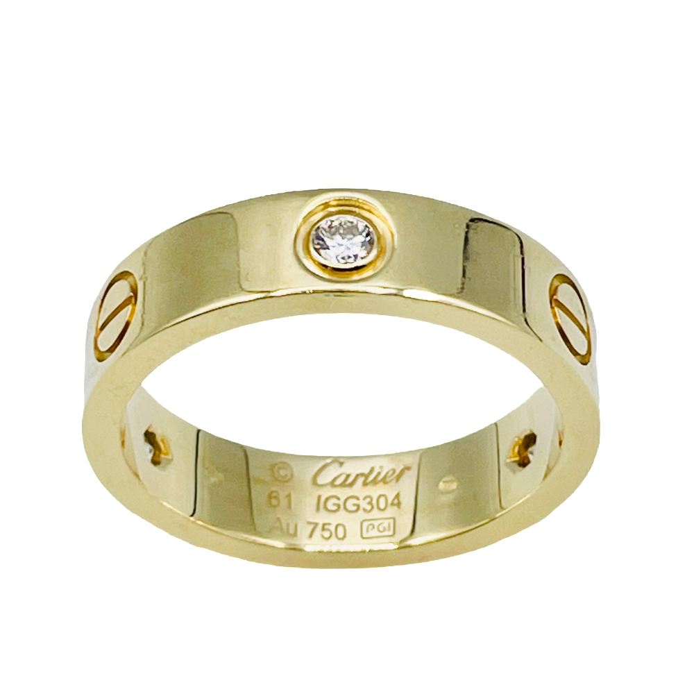 Bague Cartier Love Or jaune 18K et trois Diamants de 2019 Taille 61. Bague Cartier Love Or jaune 18K et trois Diamants de 2019 Taille 61.