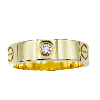 Bague Cartier Love Or jaune 18K et trois Diamants de 2019  Taille 61.