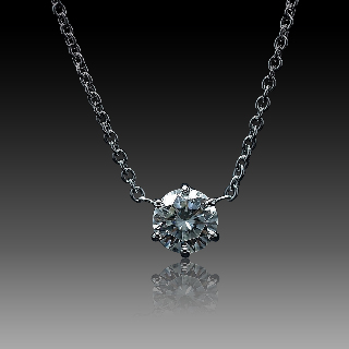 Collier Pendentif Diamant de 1.19 Cts J-SI2 . Or 18 Cts. 