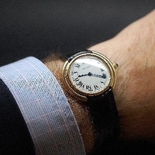 Montre Cartier homme "Vendome" Or Jaune 18k Vers 1983. Mécanique . 