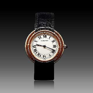 Montre Cartier homme "Vendome" Or Jaune 18k Vers 1983. Mécanique . 