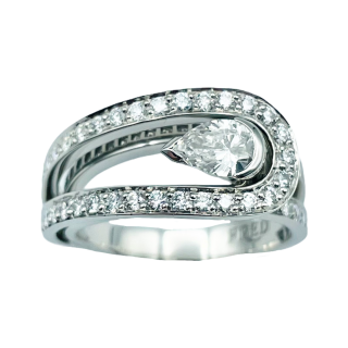 Bague FRED Lovelight – Platine – Diamant poire 0,30...