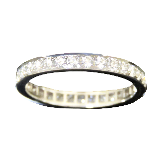 Alliance Mauboussin "Dream and Love" Diamants. Or gris 18k .Taille 53.